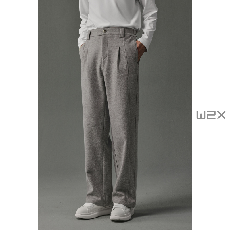 秋冬季加厚直筒宽松长裤小西裤