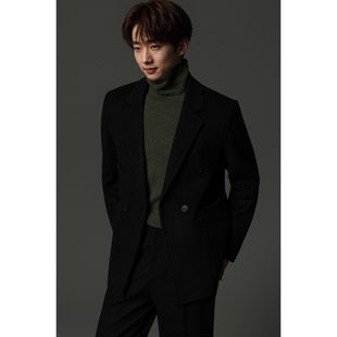 w2x2025新款秋冬款男装商务休闲加厚西服外套男士高级感冬季大衣