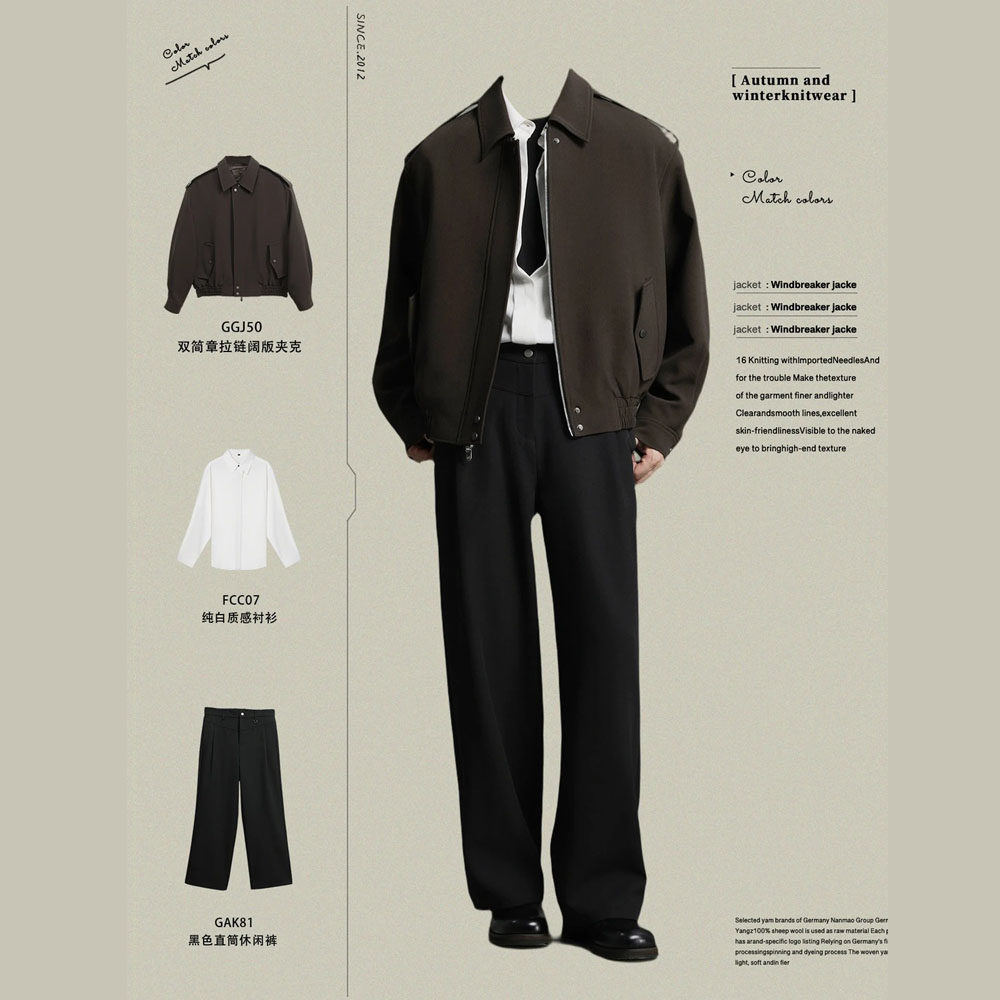 w2x秋冬季设计感夹克工装新款时尚宽松青年男装外套男士短款上衣