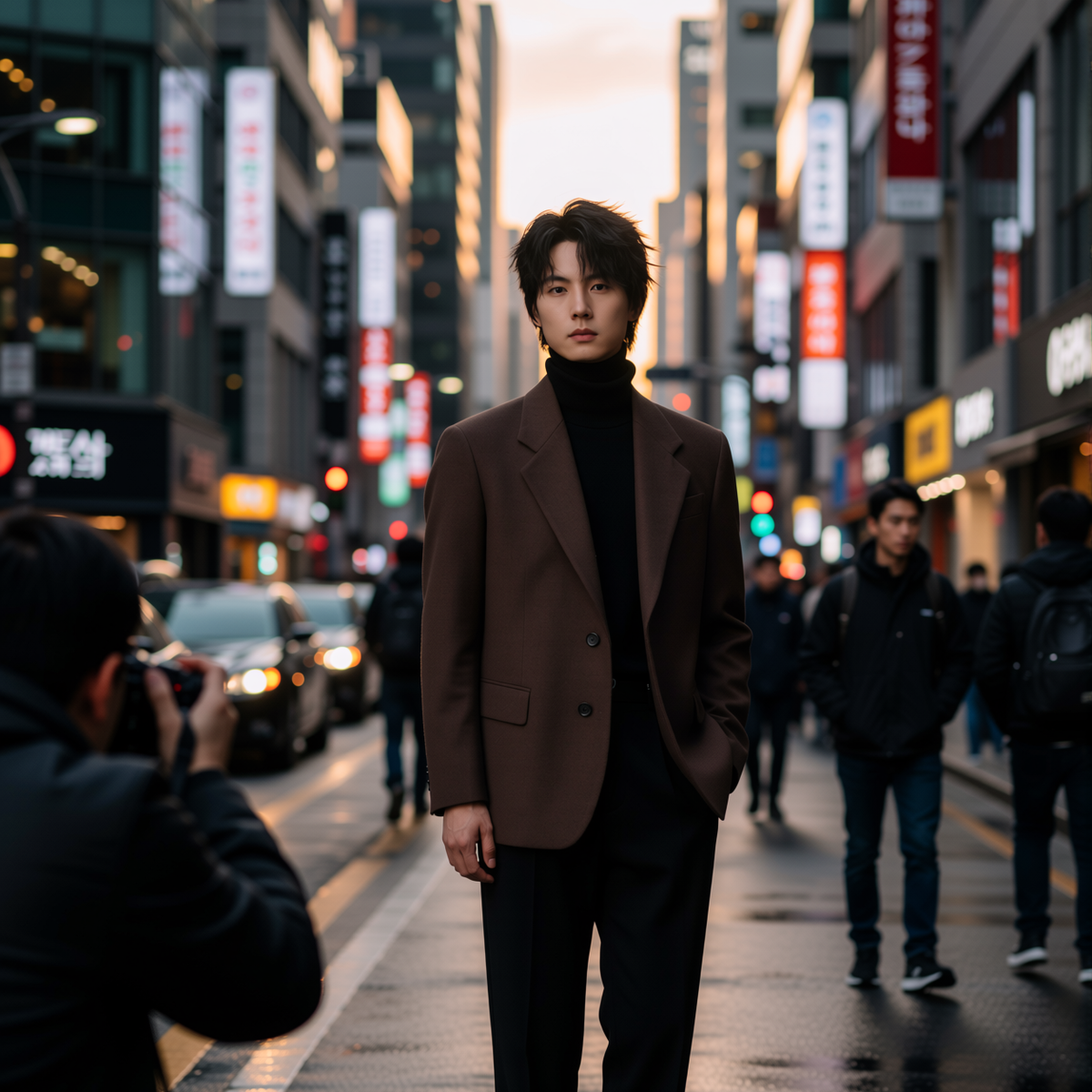 w2x英伦气质羊毛呢大衣加厚西服秋冬新款商务男士西装外套双面呢