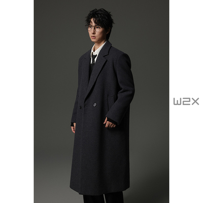 羊毛呢子大衣男长款过膝风衣外套