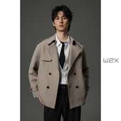 垂坠感短款 w2x2025秋季 新款 风衣男青年休闲夹克外套设计感上衣潮