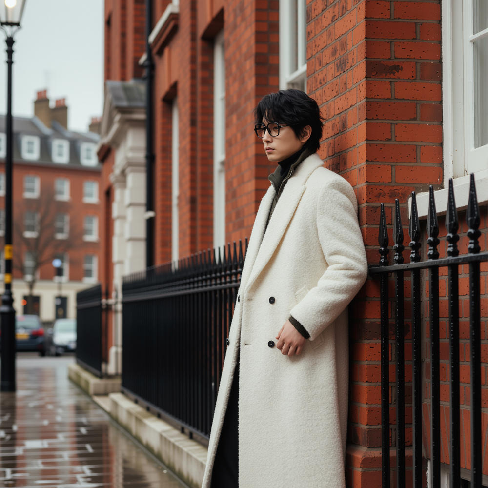 w2x新款毛呢大衣男士加厚秋冬季冬装风衣中长款双面呢子外套男装