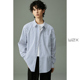 条纹立领长袖 衬衫 男宽松廓形休闲衬衣时尚 w2x春季 高级感轻奢寸衫