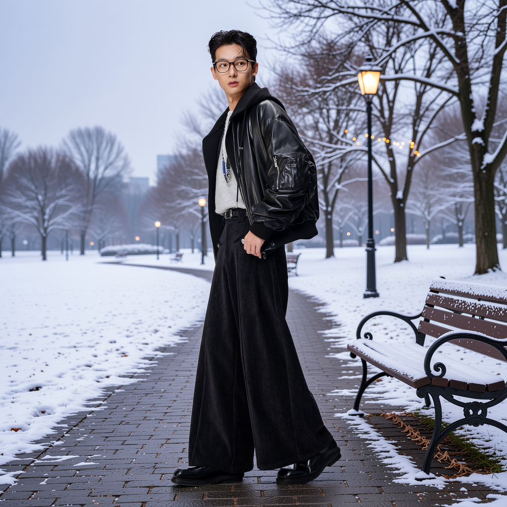 w2x冬季PU皮夹克男士连帽棉衣飞行员皮衣加厚保暖棉服外套假两件