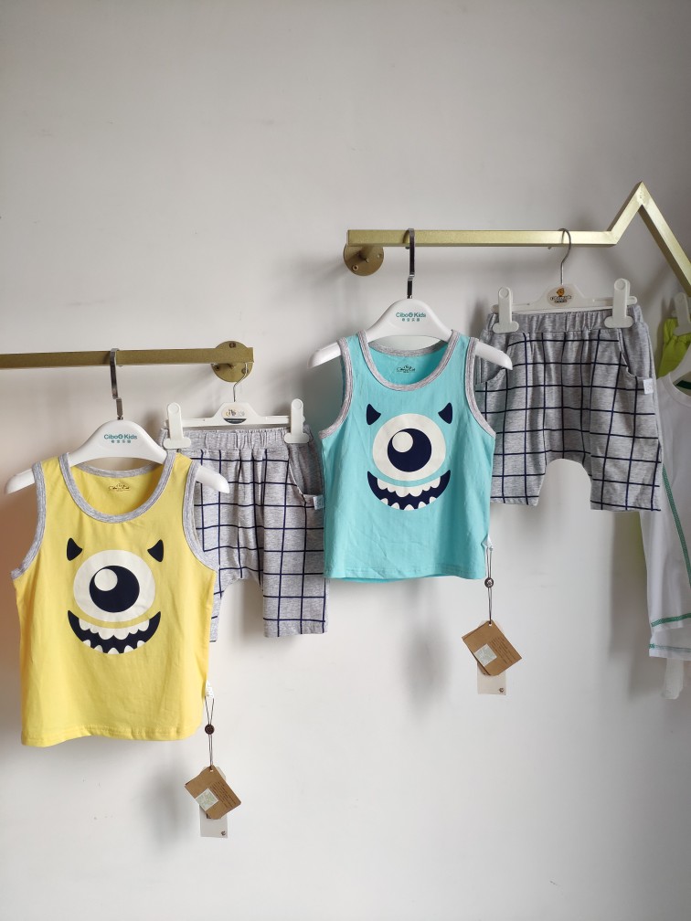 促销奇宝乐园童装2023夏装男童背心套装两件套110码