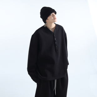 「GRNL」触肤柔滑细腻珠地多扣亨利圆领男女长袖 TEE