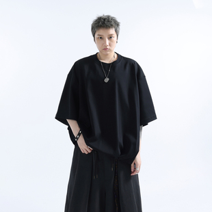 「GRNL」280克双面匹马棉花苞大廓形五分袖 气球T恤男女