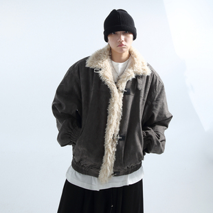 「GRNL」疗愈云朵 重磅软蓬仿羊羔绒立体裁剪大廓形加厚棉衣夹克