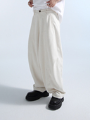 「GRNL」阿拉丁灯笼裤 弧线型分割400克肌理垂感灯芯绒男女廓形裤