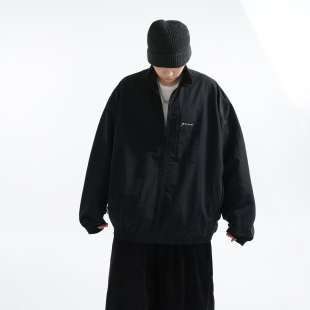 「GRNL」轻格隐身术 立领夹克外套 暗格褶皱肌理大廓形轻质短款