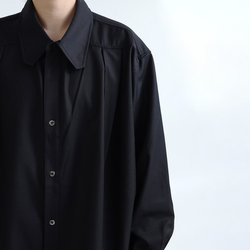 04/09 AM20:00限时8折 廓肩小翻领OVERSIZE男女衬衫 清冷一秒切换