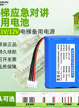 电梯对讲机五方通话器18650锂电池组11.1V应急照明灯12V大容量