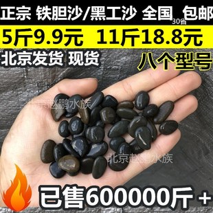 包邮 饰底沙乌龟石头鱼缸石子鳌虾沙 铁胆沙黑工砂龟缸造景沙水族装