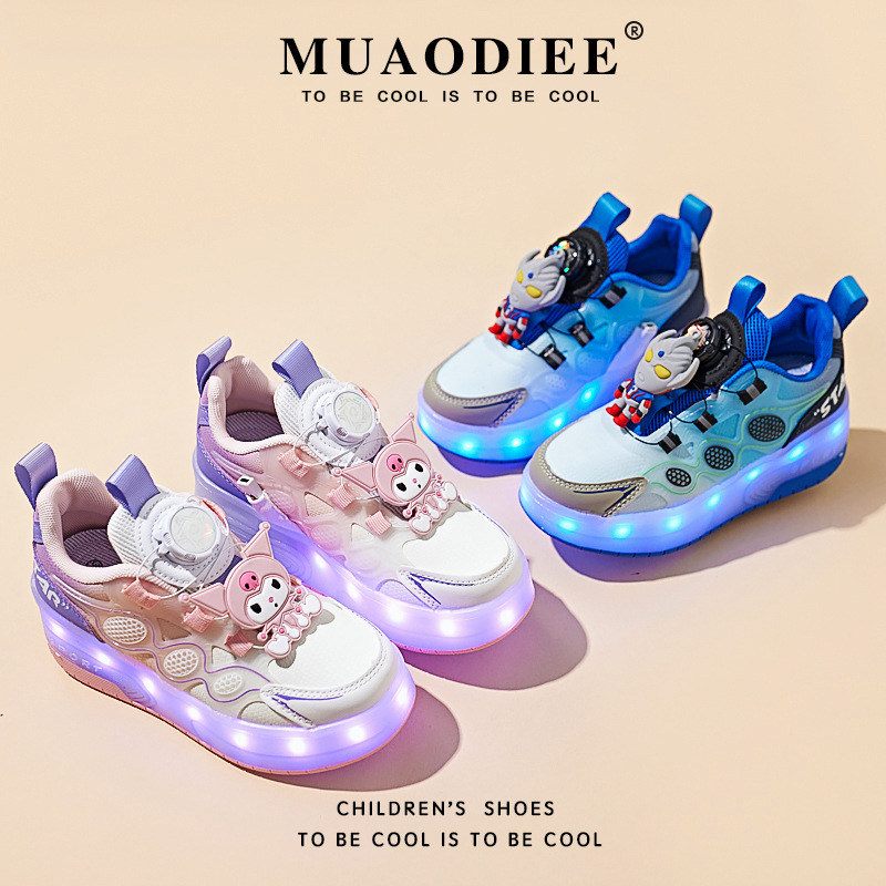 暴走鞋男童女童双轮儿童帅气轮滑鞋小学生滑轮闪灯炫酷溜冰鞋充电