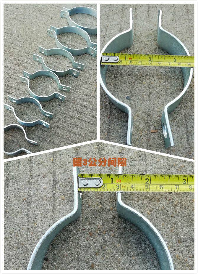 双面扁铁u型铁卡箍电线杆管夹电杆抱箍镀锌对卡水泥杆双半圆管箍