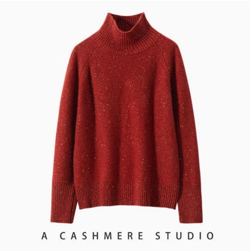 2025秋冬新款半高领宽松加beby小山羊绒衫女针织打底显瘦毛衣