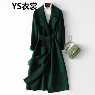 双面羊绒大衣女中长款2025秋冬新款气质修身过膝高级感毛呢外套女