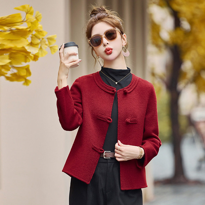 女式毛呢外套秋冬季新款新中式国风盘扣洋气圆领双面羊毛外套ZQ71,女装/女士精品,毛呢外套,淘宝优惠券,粉丝福利购,淘宝优惠卷