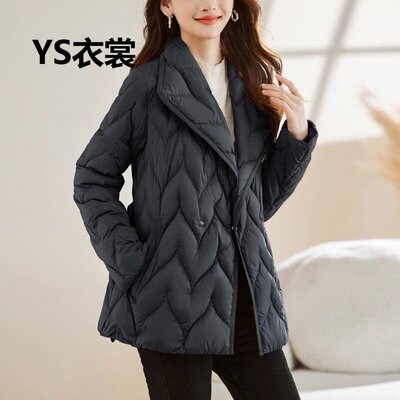 轻薄羽绒服女短款2025冬季新款小个子高端收腰显瘦白鸭绒保暖外套