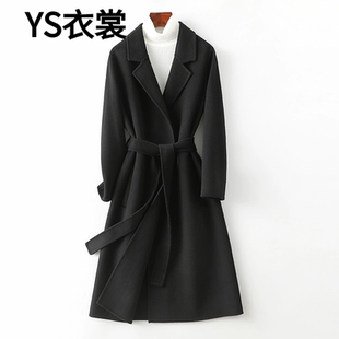 2025秋冬新款双面羊绒大衣女中长款修身高级感流行毛呢外套小个子