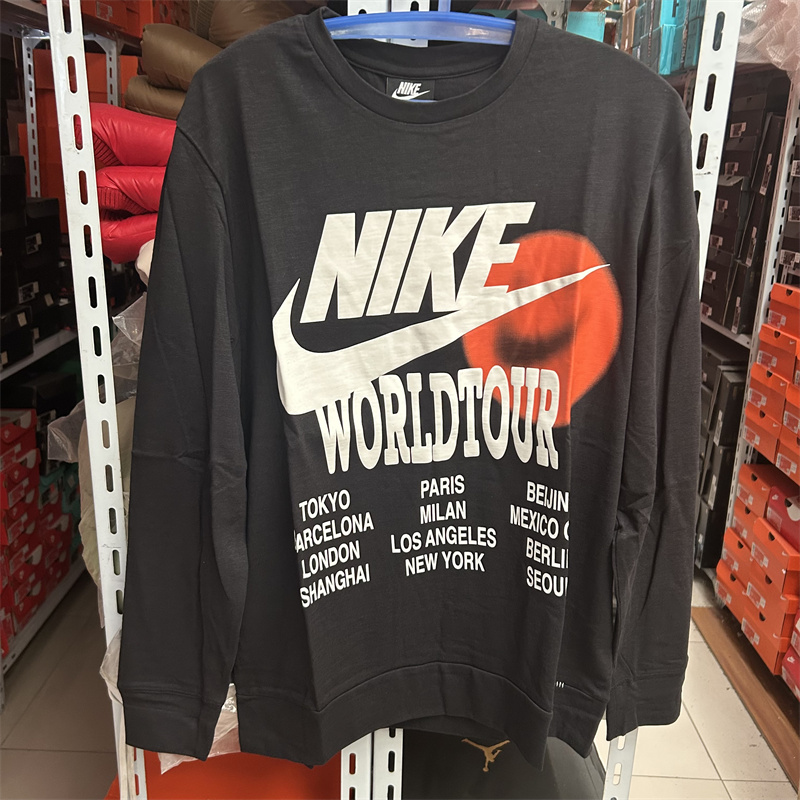Nike WORLD TOUR 环游世界笑脸男子休闲运动长袖T恤 DA0630-010