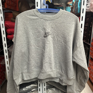 耐克秋冬短款 CREW 运动针织圆领套头衫 卫衣 063 NIKE CU6404 NSW