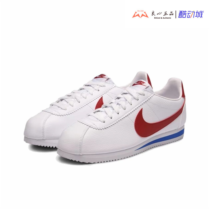 NIKE CLASSIC CORTEZ 元年色红白蓝阿甘男子休闲跑鞋 749571-154