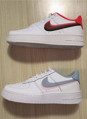 Nike Air Force 1 AF1镭射粉双钩女子板鞋 CW1574-100 DD7709-100