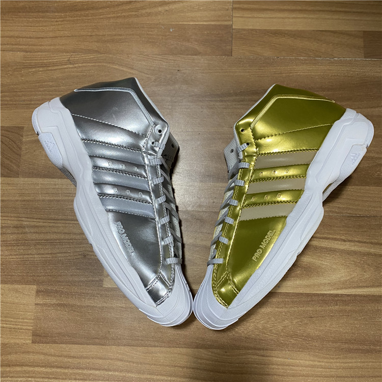 adidas pro model 2g 白金鸳鸯漆皮男子贝壳头复古篮球鞋 fw9488