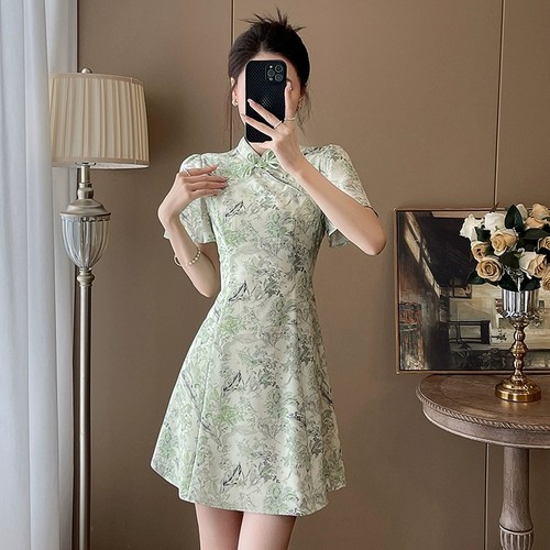 改良旗袍大码300斤女装2025新中式连衣裙夏季小个子气质显瘦裙子