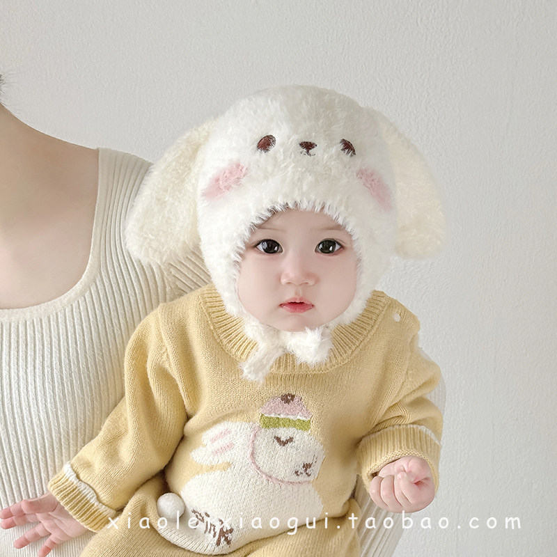 婴儿帽子秋冬季可爱小兔子宝宝护耳帽韩版冬天防风保暖女童毛绒帽,童装/婴儿装/亲子装,帽子,淘宝优惠券,粉丝福利购,淘宝优惠卷