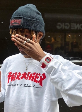 【羔羊House】Thrasher Godzilla美版白色哥斯拉火焰日文加绒卫衣