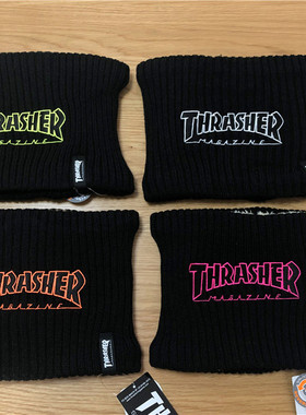 【羔羊House】Thrasher  火焰刺绣Logo加绒摇粒绒围脖