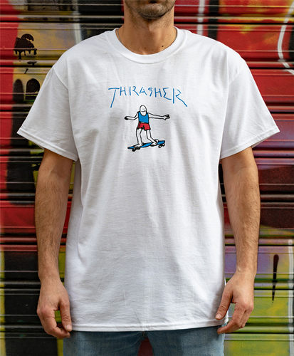 thrasher羔羊红白蓝小人短袖t恤