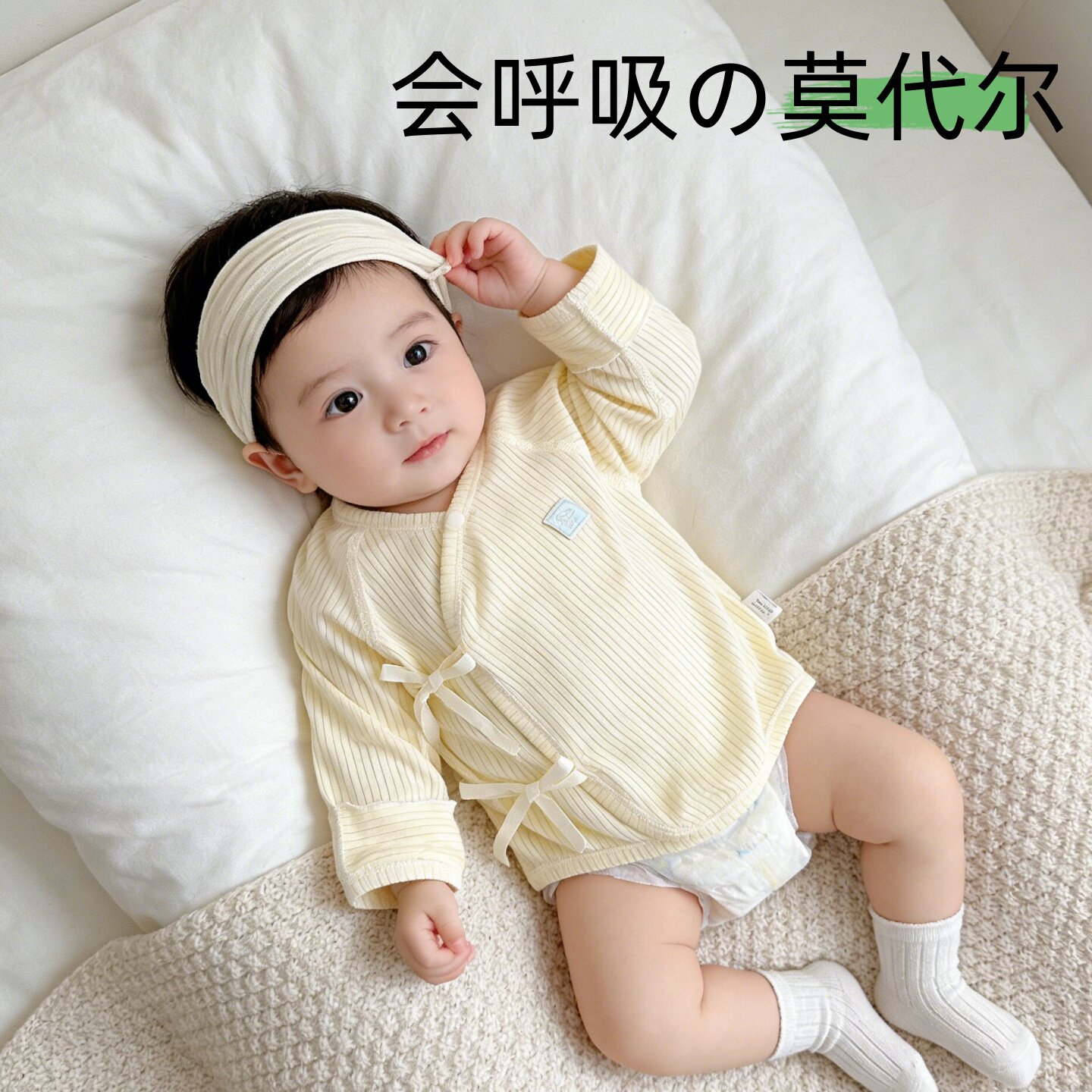 半背衣初生婴儿52码宝宝幼儿夏季薄款衣服莫代尔夏天长袖和尚上衣