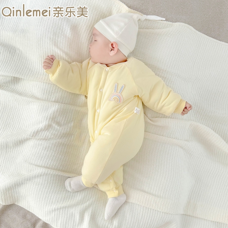 新生婴儿衣服加厚连体衣冬季