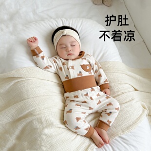 新生婴儿分体套装纯棉分开式初生女宝宝男宝秋衣幼儿全棉衣服秋裤