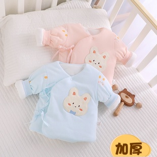 新生婴儿衣服纯棉a类秋冬季 夹棉上衣宝宝保暖和尚冬天加厚小棉袄