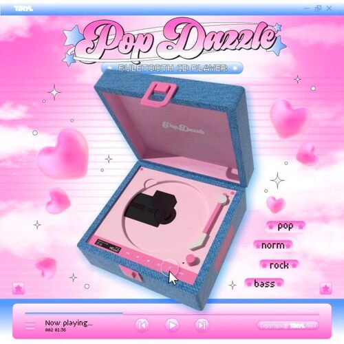 TINYL POPDAZZLE Y2K复古cd机蓝牙音响一体播放器光盘光碟唱片机