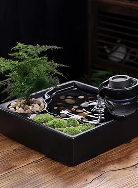 创意流水喷泉风水轮生财