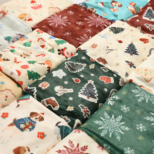 金貂绒布料双面珊瑚绒圣诞装饰睡衣家居服装毛毯加厚毛绒diy面料