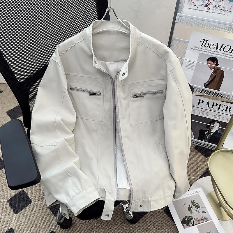 大码250斤水洗哈灵顿外套潮男春秋美式高街cleanfit牛仔衣夹克