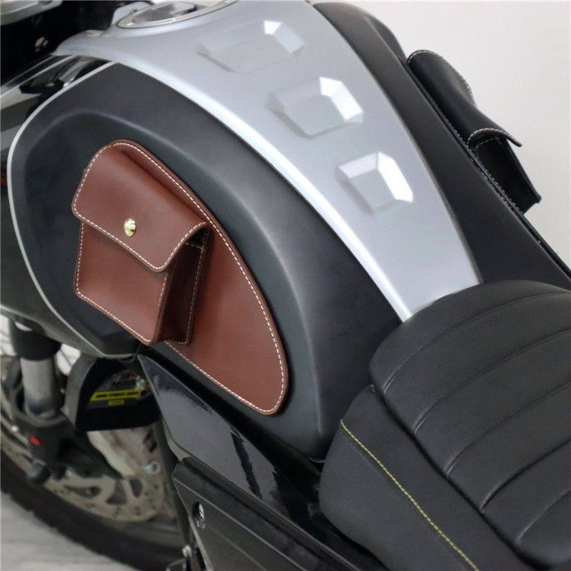 摩托车油箱贴复古机车边包真皮收纳包侧边包快取油箱包牛皮小包