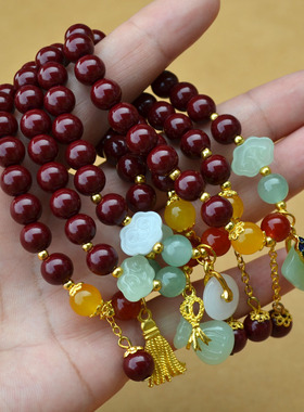 朱砂手链女单圈福袋平安扣吊坠