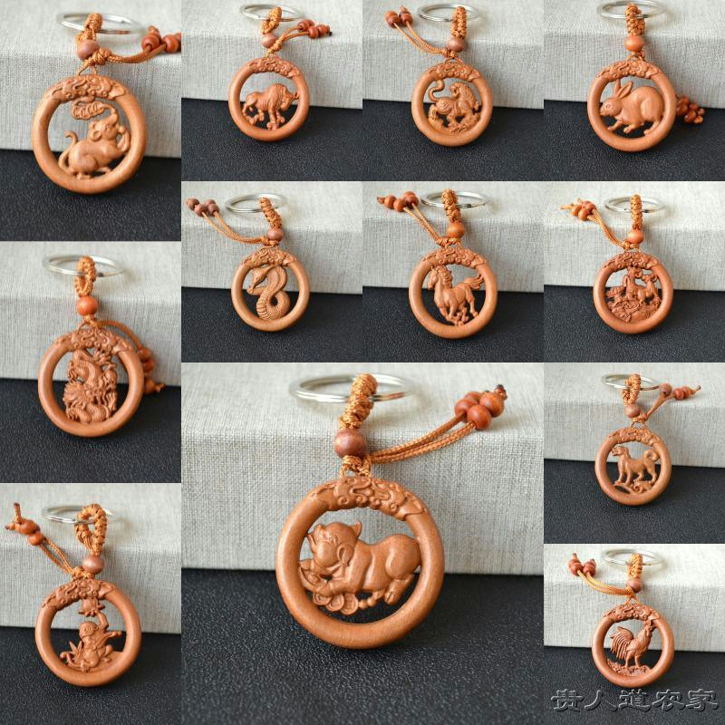 2026马年新款钥匙扣挂件立体镂空十二生肖兔挂饰男女随身钥匙链