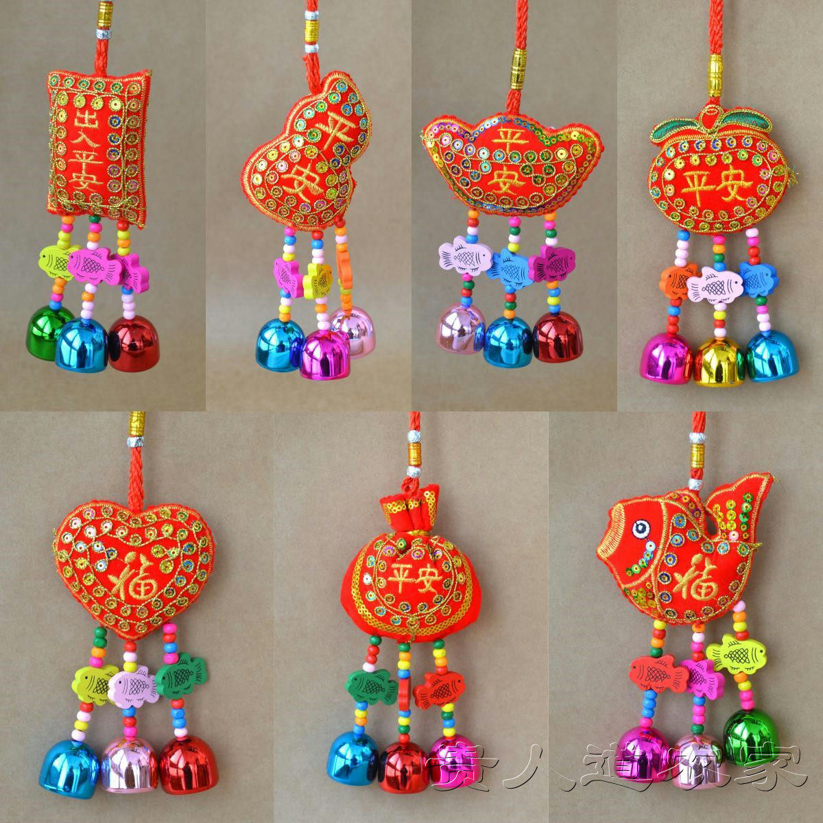 2026马年香包风铃挂件葫芦元宝鱼福字香囊节日装饰品铃铛挂饰礼物