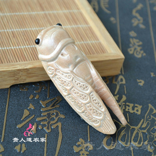 桃木金蝉知了文玩手把件蝉木雕挂件一鸣惊人包挂饰工艺品学生礼物