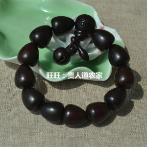 Vòng tay gỗ gụ tự nhiên chạm khắc Phật trái tim bằng gỗ gụ vòng tay vòng tay tràng hạt an ninh quá cảnh an ninh nam nữ người mẫu vòng tay bạc nam