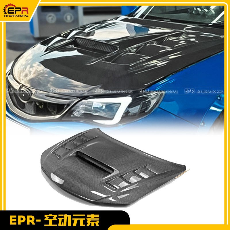 适用于斯巴鲁 08-14 Impreza GRB GVB STI 碳纤维VRS款机盖引擎盖